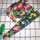 Black Vacation Print Patchwork Letter Swimwears