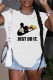 White Casual Street Character Print Slit Letter O Neck T-Shirts
