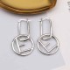 Silver Simplicity Geometric Patchwork Letter Earrings