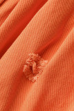 Tangerine Street Solid Patchwork Fold High Waist Type A Solid Color Bottoms