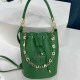 Green Casual Street Letter Draw String Bags(Without Chain)