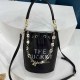 Black Casual Street Letter Draw String Bags(Without Chain)