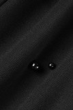 Black Sexy Solid Backless V Neck Sling Dress Dresses