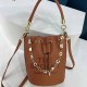 Brown Casual Street Letter Draw String Bags(Without Chain)