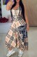 Stripe Casual Striped Patchwork Letter V Neck A Line Dresses