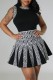 Black Casual Print Patchwork O Neck Sleeveless Dress Dresses