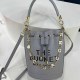 Grey Casual Street Letter Draw String Bags(Without Chain)