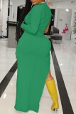 Coffee Casual Solid Slit O Neck Sleeveless Dress Dresses