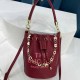 Burgundy Casual Street Letter Draw String Bags(Without Chain)