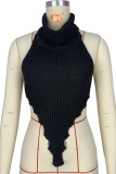 White Sexy Casual Solid Backless Turtleneck Tops