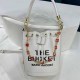 White Casual Street Letter Draw String Bags(Without Chain)