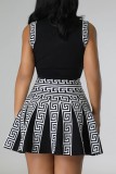 Pink Casual Print Patchwork O Neck Sleeveless Dress Dresses
