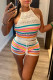 White Sexy Bandage Hollowed Out Patchwork O Neck Sleeveless Two Pieces