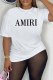 White Street Print Letter O Neck T-Shirts