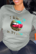 Grey Casual Daily Lips Printed Patchwork O Neck Tops
