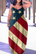 Dark Blue Red Sexy Casual Print Backless Spaghetti Strap Long Dress Dresses