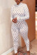 White Fashion Sexy Solid Ripped Patchwork O Neck Regular Jumpsuits