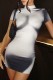 Black Casual Print Basic Half A Turtleneck Short Sleeve Dress