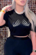 Black Casual Street Print Patchwork O Neck T-Shirts