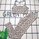 Multicolor Sexy Vacation Letter Patchwork Swimwears