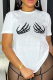 White Casual Vintage Patchwork Skull Patchwork O Neck T-Shirts
