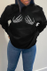 Black Street Vintage Print Skull Patchwork O Neck Tops
