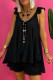 Black Casual Solid Patchwork V Neck Two Pieces