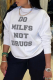 White Casual Daily Print Patchwork Letter O Neck Tops