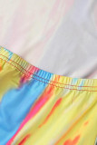 Colour Sexy Print Patchwork Halter Straight Jumpsuits