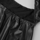 Black Sexy Solid Bandage Backless Halter Sleeveless Dress Dresses
