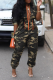 Camouflage Casual Camouflage Print Draw String Zipper Collar Harlan Jumpsuits