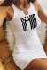 White Casual Print Basic U Neck Vest Dress Dresses