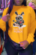 Yellow Street Cute Patchwork O Neck Tops