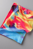 Colour Sexy Print Patchwork Halter Straight Jumpsuits