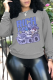 Grey Daily Print Patchwork O Neck Tops
