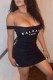 Black Casual Print Letter U Neck A Line Dresses
