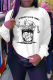 White Street Daily Print Skull Patchwork Letter O Neck Tops