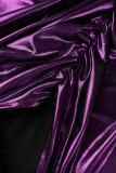 Purple Sexy Solid Backless Fold Spaghetti Strap Sleeveless Dress Dresses