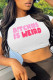 Pink Casual Street Print Patchwork O Neck T-Shirts