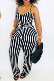 Black Sexy Slip Striped Stripe Plus Size