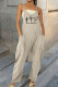 Grey Casual Print Patchwork Pocket Spaghetti Strap Harlan Jumpsuits