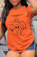 Orange Street Daily Print Patchwork Letter O Neck T-Shirts