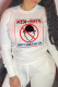 White Casual Street Print Patchwork O Neck Tops