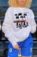 White Casual Street Print Patchwork O Neck Tops