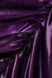 Purple Sexy Solid Backless Fold Spaghetti Strap Sleeveless Dress Dresses