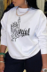 White Street Print Skull Patchwork O Neck Tops