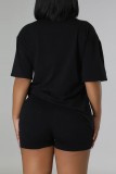 Red Casual Print Basic O Neck T-Shirts