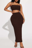Green Sexy Solid Patchwork Spaghetti Strap Sleeveless Two Pieces