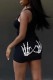 Black Sexy Print Basic V Neck Vest Dress Dresses