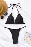 Pink Sexy Solid Bandage Backless Swimwears (With Paddings)